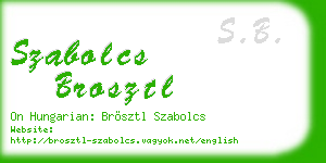 szabolcs brosztl business card